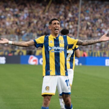 Ángel Di María llegó al Minella y generó expectativa entre los hinchas